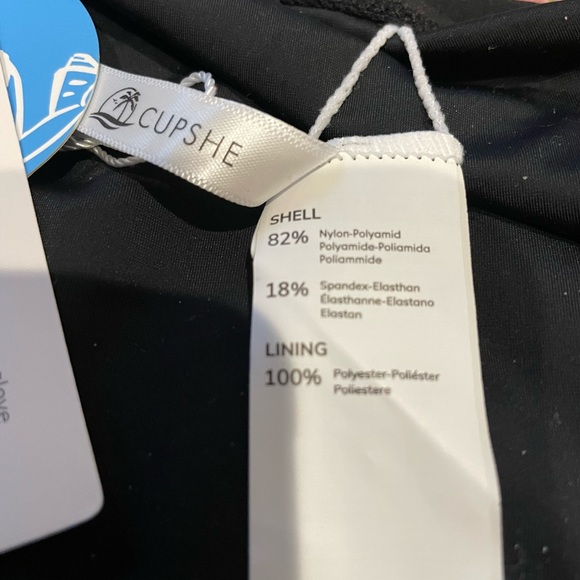 CupShe Rushed Side Black Bikini Bottoms Size M  8 - 10 - Picture 5 of 6